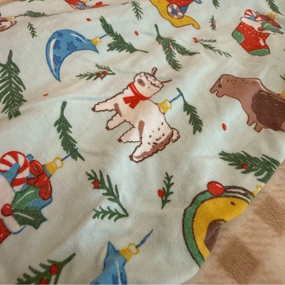 Angel Dear Newborn Holiday Animals Bamboo Viscose Footie Sleeper and Hat Set